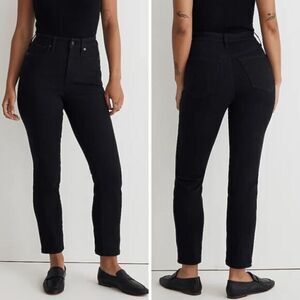 NEW Madewell Tall Curvy Stovepipe Jeans in Black‎ Rinse Wash, 28T